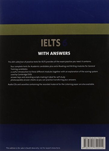 CAMB IELTS 6 : WITH ANSWERS WITH 2ACDS (SOUTH ASIAN EDN)