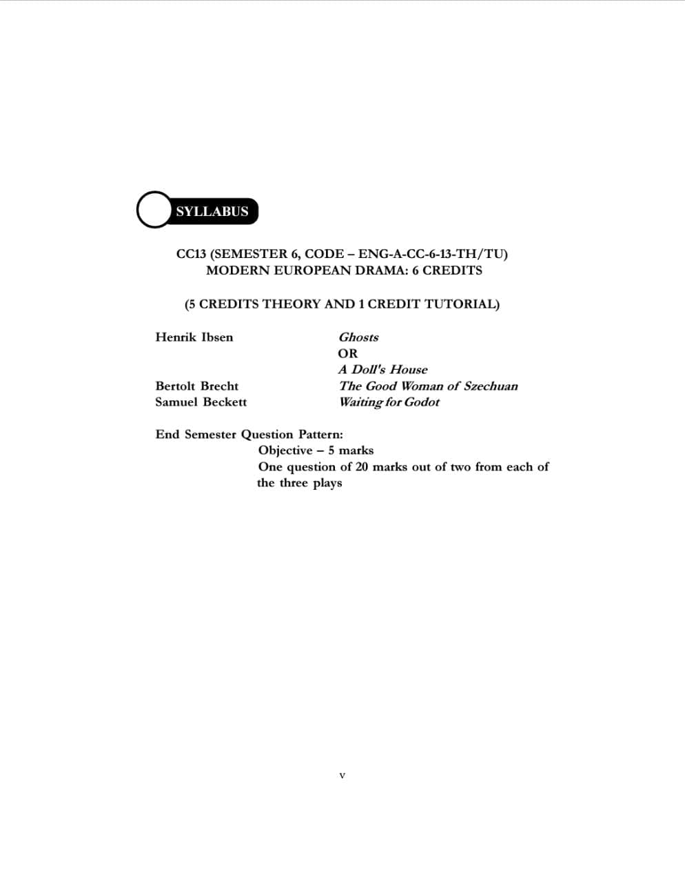 CBCS Modern European Drama CC-13, Semester - 6 (English Version) - Retail Maharaj