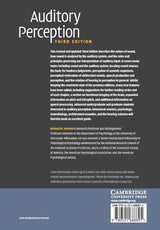 AUDITORY PERCEPTION AN ANALYSIS AND SYNTHESIS 3ED (PB 2008)