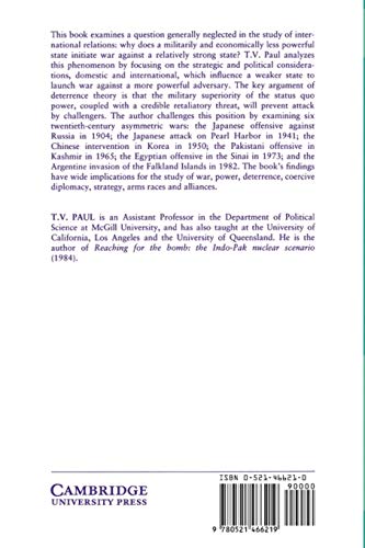 Asymmetric Conflicts: War Initiation by Weaker Powers: 33 (Cambridge Studies in International Relations) - Retail Maharaj