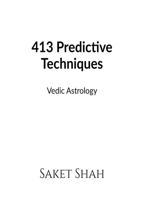 413 Predictive Techniques: Vedic Astrology [English] - Retail Maharaj