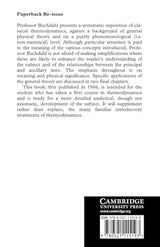 The Concepts of Classical Thermodynamics (Cambridge Monographs on Physics)