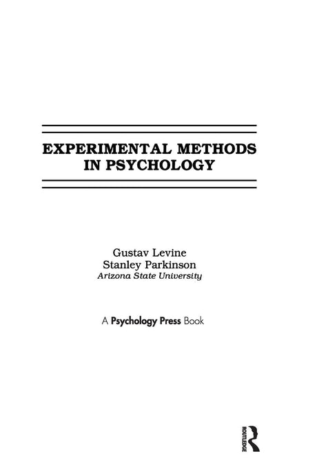 Experimental Methods in Psychology - Retail Maharaj