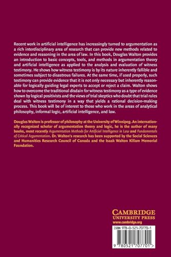 Witness Testimony Evidence: Argumentation and the Law