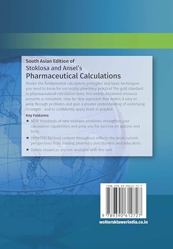 Stoklosa and Ansel's Pharmaceutical Calculations, 16th South Asian ed