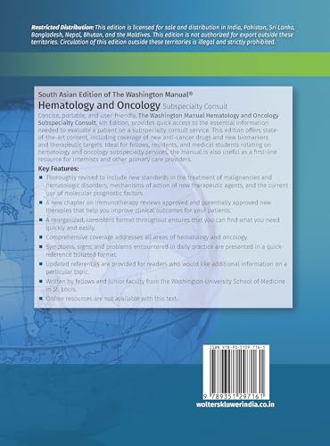 The Washington Manual Hematology and Oncology Subspecialty Consult, 4th South Asian ed