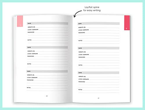 A-Z Password Book: Individual Letter Tabs to Quickly Access Login Information
