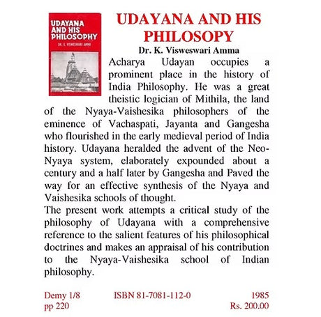 UDAYANA AND HIS PHILOSOPY - Retail Maharaj