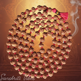 6 mm Knotted Rudraksha Mala 108 plus 1 Prayer Beads Long Red Tassel Spiritual Necklace for Men and Women