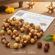 Golden 5 Mukhi Rudraksha Mala for Men and Women Lab Certified Spiritual Beads Necklace for Puja Meditation and Daily Wear - Retail Maharaj