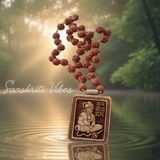 Hanuman Ji Locket with Natural 5 Mukhi Rudraksha Mala for Men and Women Spiritual Protection Necklace for Puja Meditation and Daily Wear - Retail Maharaj