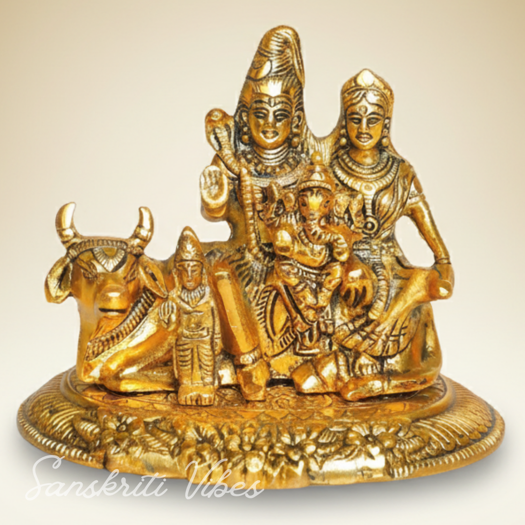 Shiva Parivar Idol Metal Statue Lord Shiva Family Murti for Home Mandir Puja Vastu Prosperity Decor Handcrafted