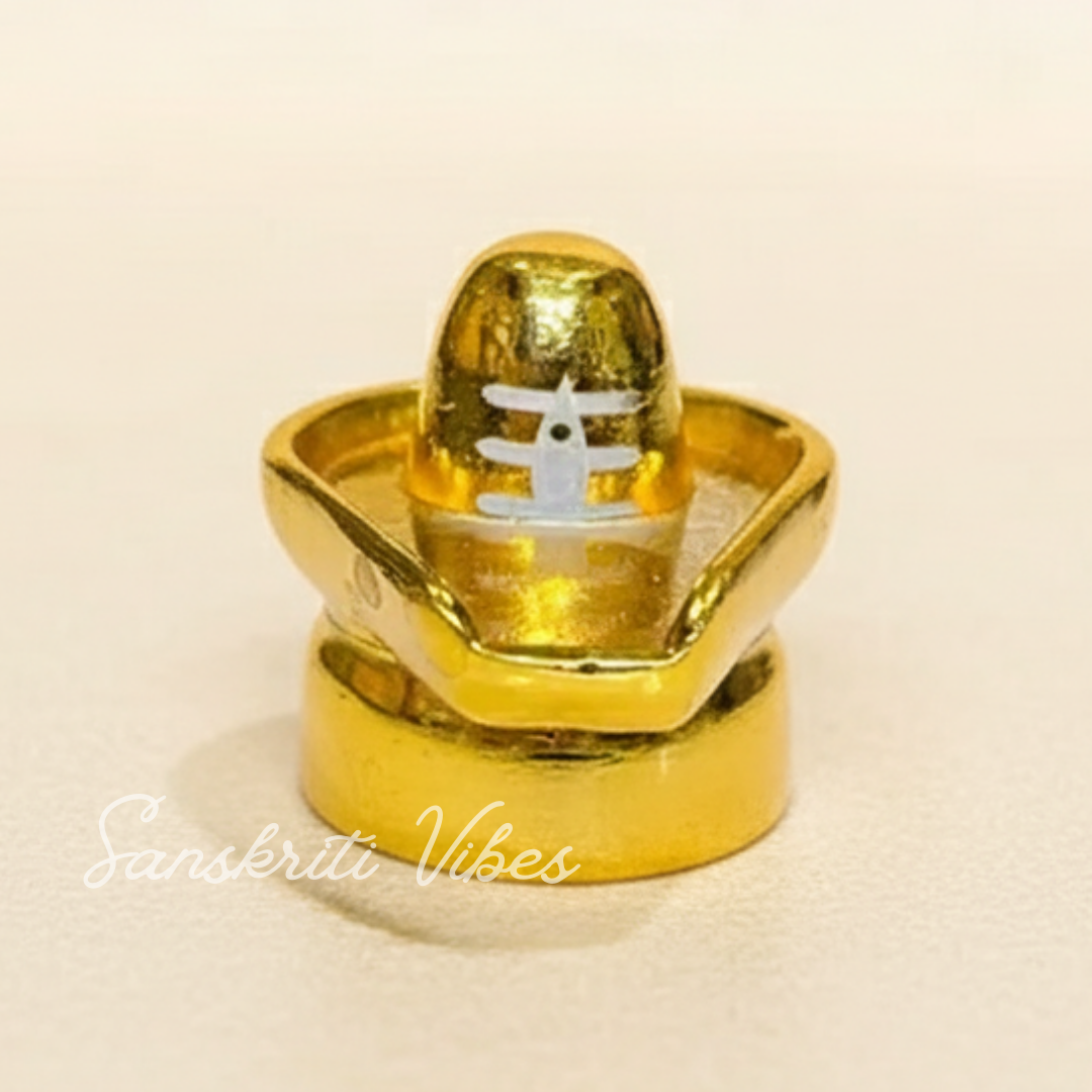 Metal Shivling Small Shivlingam Idol for Puja Mandir Temple Vastu Home Decor Gift Spiritual Showpiece Height 3.5 cm