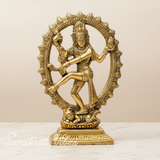 Metal Shiva Nataraj Idol Gold Plated Dancing Shiva Statue for Home Decor Mandir Puja Meditation Vastu Showpiece 19 cm