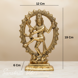 Metal Shiva Nataraj Idol Gold Plated Dancing Shiva Statue for Home Decor Mandir Puja Meditation Vastu Showpiece 19 cm