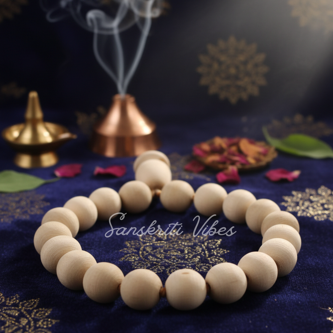 Berakha 18 + One Guru Beads Tulsi Japa Mala – Premium 16 mm Black Tulsi Beads for Spiritual Practice