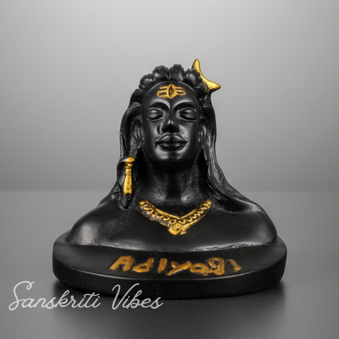 Adiyogi Shiva Metal Statue Murti for Car Dashboard Desk Mandir Meditation Puja Vastu Home Decor Showpiece