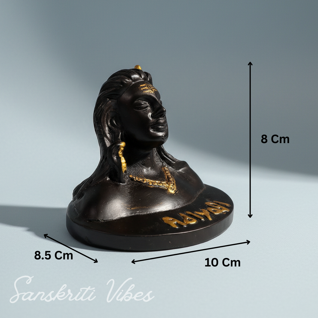 Adiyogi Shiva Metal Statue Murti for Car Dashboard Desk Mandir Meditation Puja Vastu Home Decor Showpiece
