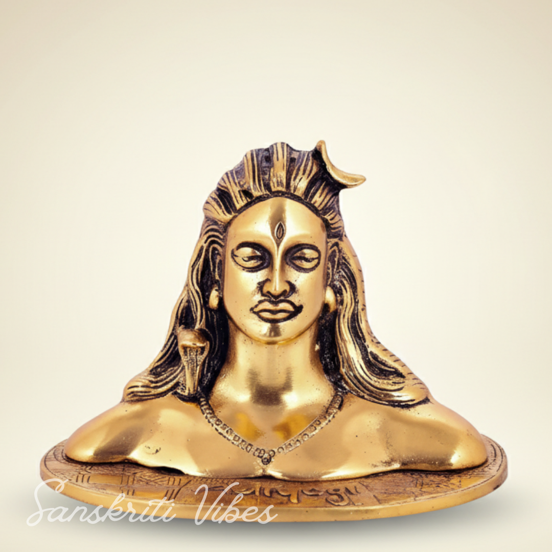 Adiyogi Shiva Metal Statue Murti for Car Dashboard Desk Mandir Puja Meditation Spiritual Home Decor Showpiece