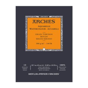 Arches Aquarelle Watercolour Rough Grain Paper Pad Open Stock 12 Sheets - Retail Maharaj