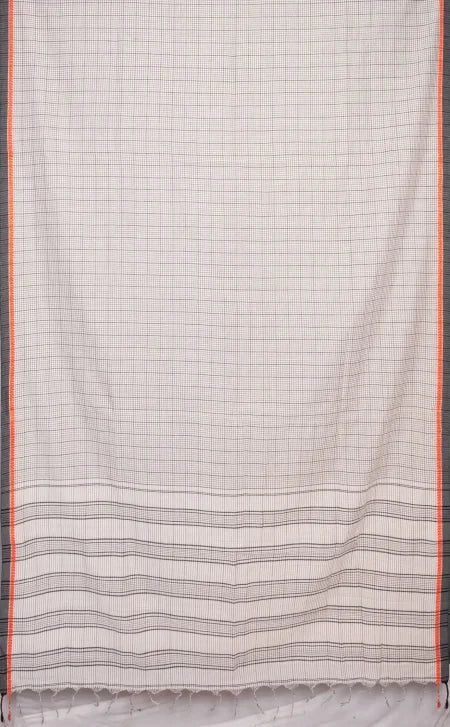 Santipuri Cotton Saree – Off White - Retail Maharaj