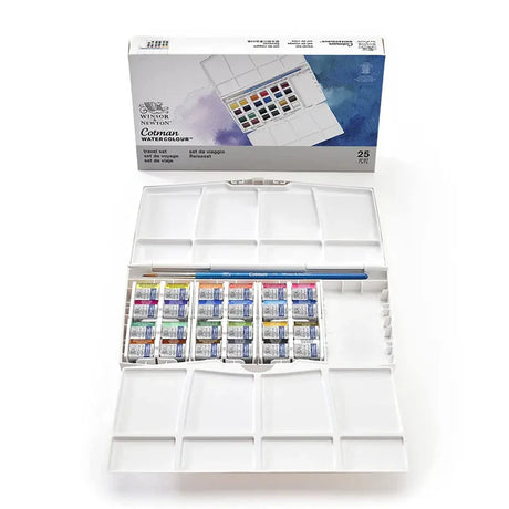 Winsor & Newton Cotman Watercolour Tube Set with 25 Half Pans - Retail Maharaj