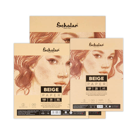 Scholar Beige Paper Loose Sheets 160 GSM – Pack of 20 Sheets - Retail Maharaj