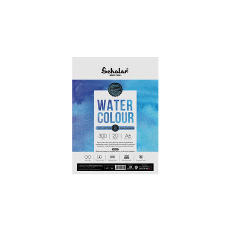 Scholar 100% Cotton Watercolour Medium Texture Paper Cut Packs 300 GSM - Retail Maharaj