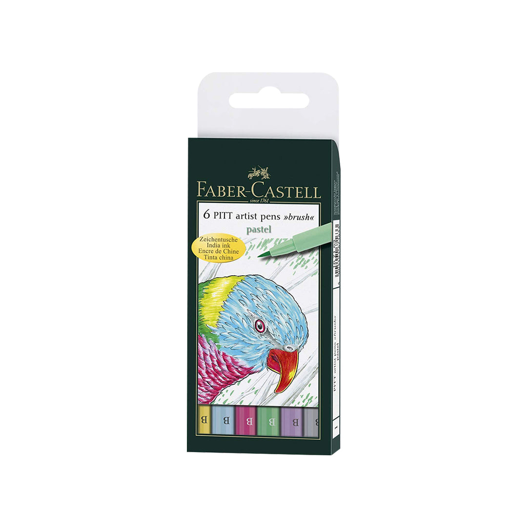 Faber-Castell PITT Artist Brush Pens 6 Pack Terra Basic Pastel Soft and Light Skin Tones - Retail Maharaj