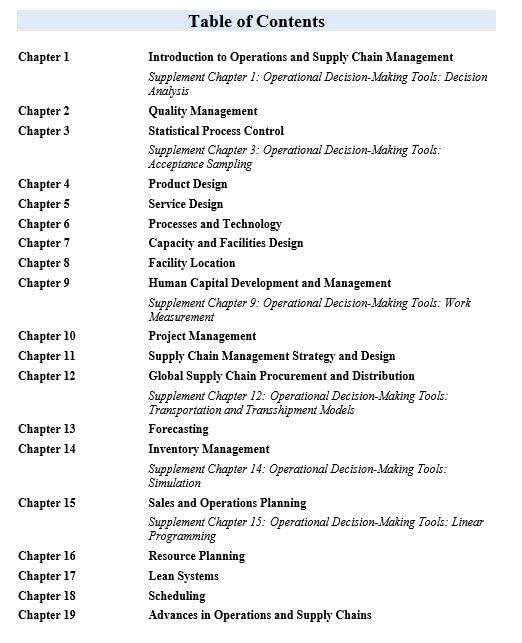 Operations and Supply Chain Management, 10ed, An Indian Adaptation