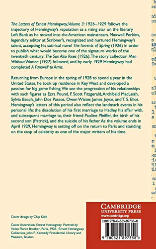 The Letters of Ernest Hemingway: Volume 3, 1926–1929 (The Cambridge Edition of the Letters of Ernest Hemingway, Series Number 3)