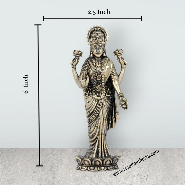 Vishnu Murti - 6 x 2.25 Inches | Brass Vishnu Idol/ Lord Vishnu Murti Statue for Pooja/ 245 Gms Approx - Retail Maharaj