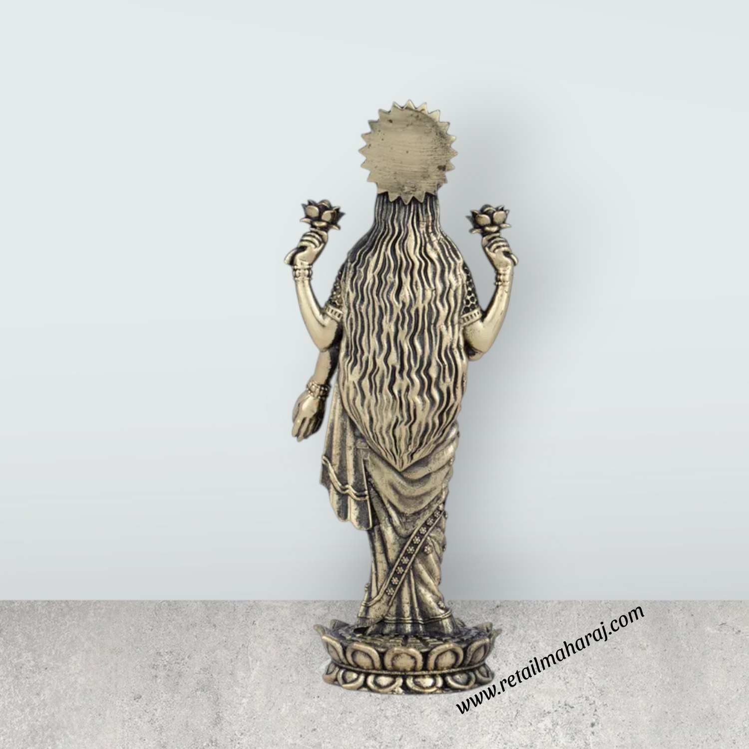 Vishnu Murti - 6 x 2.25 Inches | Brass Vishnu Idol/ Lord Vishnu Murti Statue for Pooja/ 245 Gms Approx - Retail Maharaj