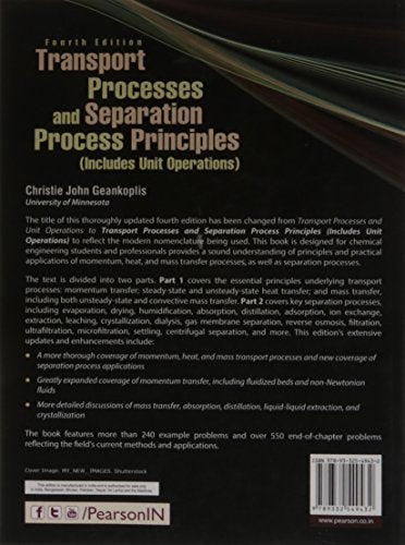 Transport Processes and Separation Process Principles (Includes Unit Operations) 4e - Retail Maharaj