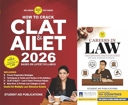 HOW TO CRACK CLAT & AILET 2026 Including 5 Years Previous Papers with Proven Preperation Startegies with Free Booklet on CAREERS IN LAW - Retail Maharaj