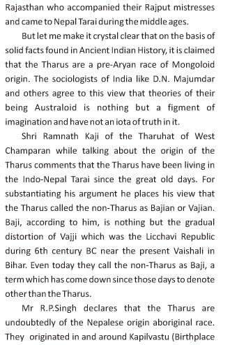DEMYSTIFYING THE ORIGIN OF THARUS