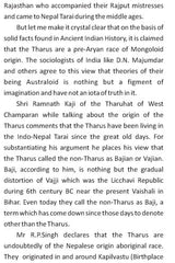 DEMYSTIFYING THE ORIGIN OF THARUS