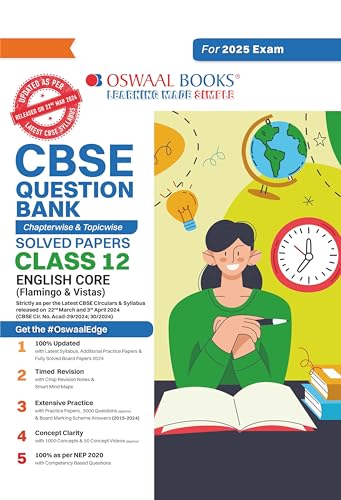 Oswaal CBSE Question Bank Class 12 English Core, Chapterwise and Topicwise Solved Papers For Board Exams 2025 - Retail Maharaj