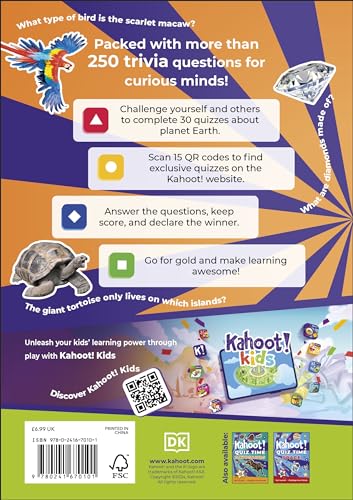 Kahoot! Quiz Time Earth: 250 Trivia Questions (with QR Codes Inside for 150 Interactive Bonus Questions) – Educational Kids Quiz Book