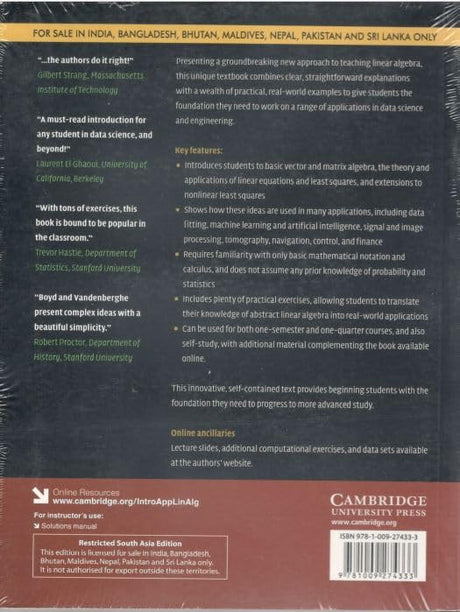 Introduction to Applied Linear Algebra(South Asia Edition)Exclusive with Saraswati Pustakalaya - Retail Maharaj