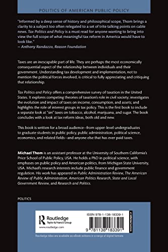 Tax Politics and Policy (Politics of American Public Policy) - Retail Maharaj