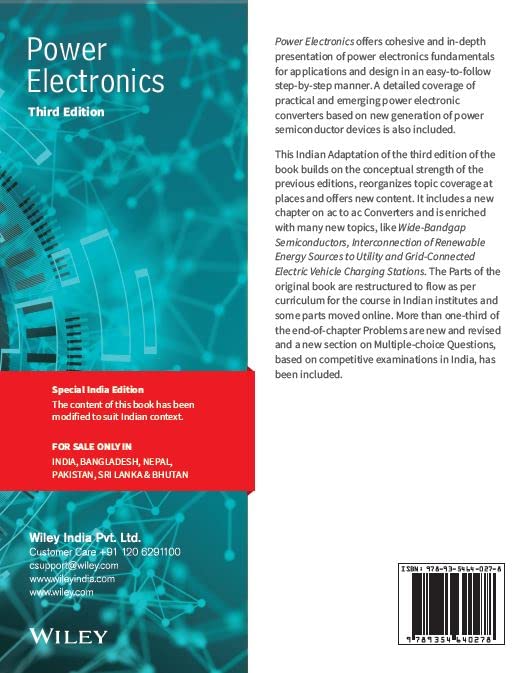 Power Electronics, 3ed (An Indian Adaptation): Converters, Applications and Design