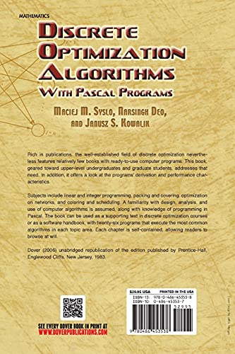 DISCRETE OPTIMIZATION ALGORITHMS WITH PASCAL PROGRAMS (Dover Books on Computer Science) - Retail Maharaj