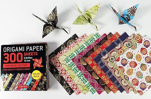 Origami Paper 300 sheets Japanese Designs 4" (10 cm): Tuttle Origami Paper: Double-Sided Origami Sheets Printed with 12 Different Designs - Retail Maharaj