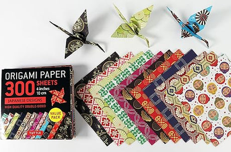 Origami Paper 300 sheets Japanese Designs 4" (10 cm): Tuttle Origami Paper: Double-Sided Origami Sheets Printed with 12 Different Designs - Retail Maharaj