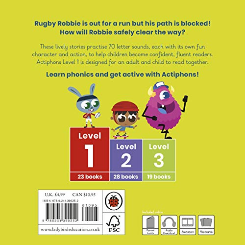 Actiphons Level 1 Book 16 Rugby Robbie: Learn phonics and get active with Actiphons!