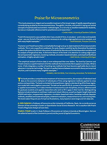 Microeconometrics: Methods and Applications