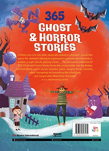 365 Ghost & Horror Stories: Illustrated Collection Scary Stories for Kids | Haunted Houses, Friendly Ghosts & Thrilling Adventures | Fun & Fright | Perfect Gift for Halloween and Birthday - Retail Maharaj