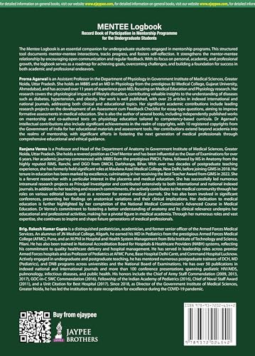 MENTEE LOGBOOK RECORD BOOK OF PARTICIPATION IN MENTORSHIP PROGRAMME FOR THE UNDERGRADUATE STUDENTS