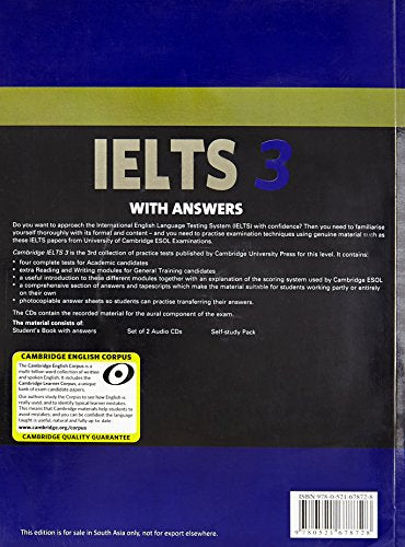 CAMB IELTS 3 : WITH ANSWERS WITH 2ACDS(SOUTH ASIAN EDN)